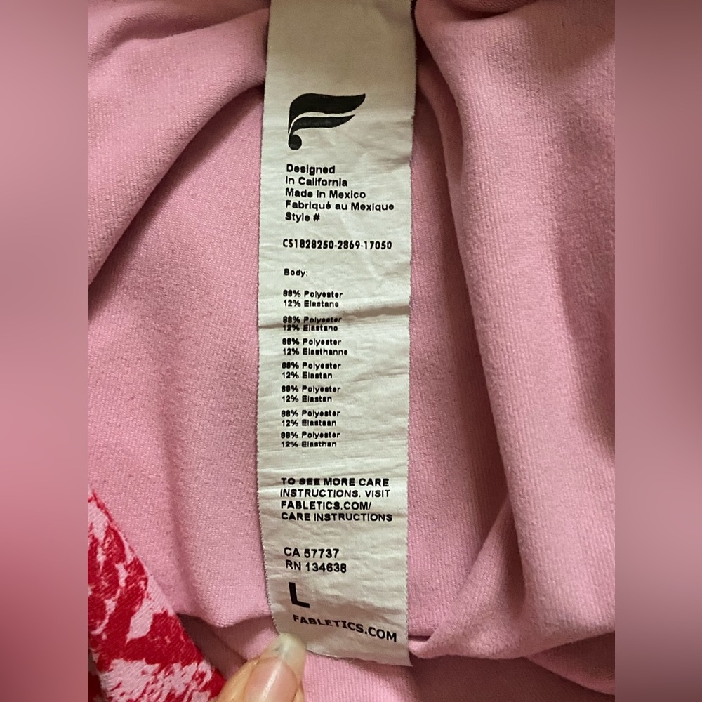 Fabletics Persimmon Python Powerhold Crop Pink Re… - image 8